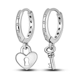 Heart Star Moon Earrings 925 Silver Jewelry