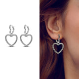 Heart Star Moon Earrings 925 Silver Jewelry