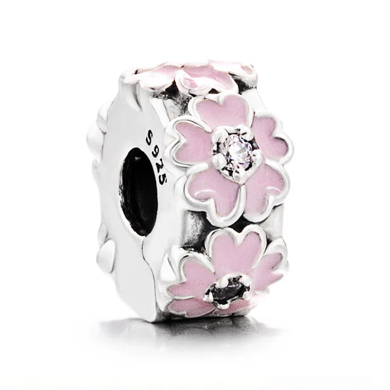 Heart Starry Formation Shining Path Spacer Clip Stopper Bead Fit Europe Bracelet