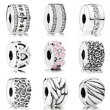 Heart Starry Formation Shining Path Spacer Clip Stopper Bead Fit Europe Bracelet