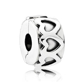 Heart Starry Formation Shining Path Spacer Clip Stopper Bead Fit Europe Bracelet