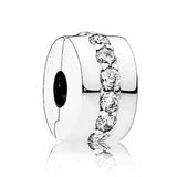 Heart Starry Formation Shining Path Spacer Clip Stopper Bead Fit Europe Bracelet