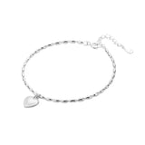 Heart Sterling Silver 925 Charm Bracelet Rosary K Chain Jewelry
