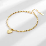 Heart Sterling Silver 925 Charm Bracelet Rosary K Chain Jewelry