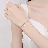 Heart Sterling Silver 925 Charm Bracelet Rosary K Chain Jewelry