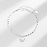 Heart Sterling Silver 925 Charm Bracelet Rosary K Chain Jewelry