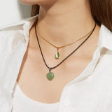 Heart Stone Charm Pendant Necklace Making Kit with Cord