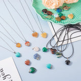 Heart Stone Charm Pendant Necklace Making Kit with Cord