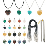 Heart Stone Charm Pendant Necklace Making Kit with Cord