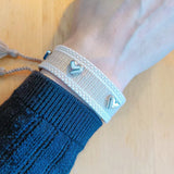 Heart Studded Woven Bracelets Stackable Wrap Bracelet