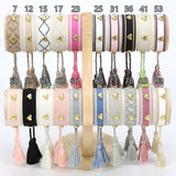 Heart Studded Woven Bracelets Stackable Wrap Bracelet
