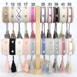 Heart Studded Woven Bracelets Stackable Wrap Bracelet