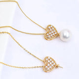 Heart Style Pendant Mount Base for 7-12mm Pearls Stones Beads