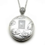 Heart Sutra Pendant Retro Matte Double-sided Long Necklace