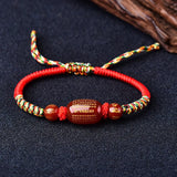 Heart Sutra Red Rope Lucky Bracelet Chinese Style Red Agate Exorcism Bracelet