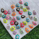 Enamel Charm Neon Pink Orange Turquoise for Necklace Bracelet