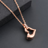 Heart Urn Necklace Stainless Steel Rhinestone Cremation Pendant For Ashes