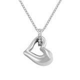 Heart Urn Necklace Stainless Steel Rhinestone Cremation Pendant For Ashes