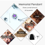 Heart Urn Necklace for Ashes with Angel Wing - Memorial Pendant Keepsake