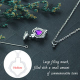 Heart Urn Necklace for Ashes with Angel Wing - Memorial Pendant Keepsake