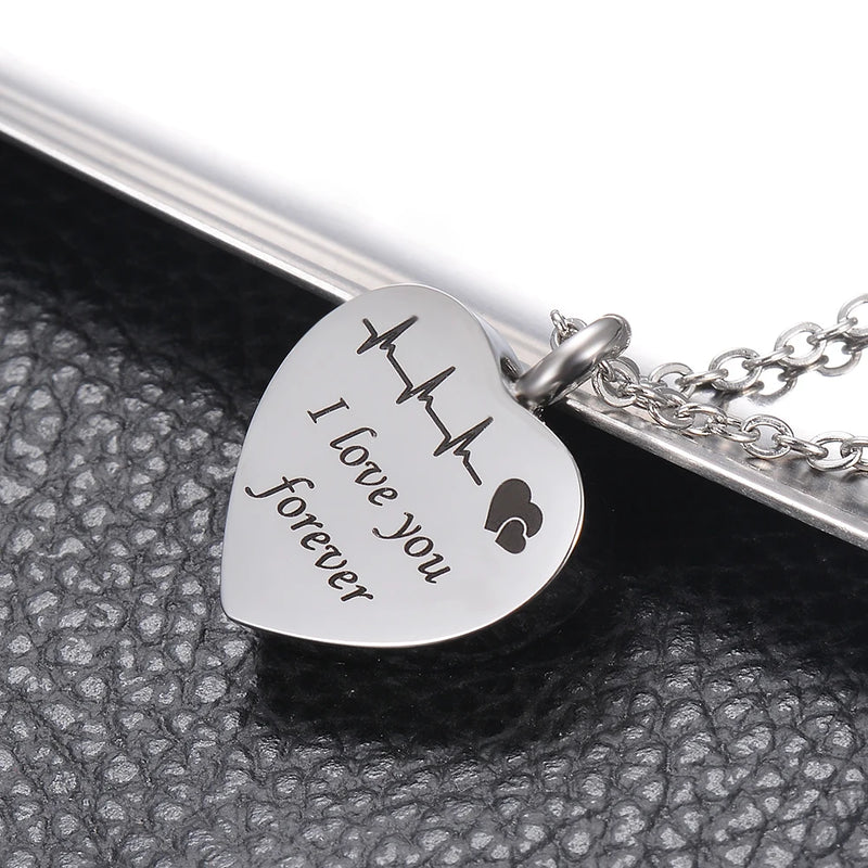 Heart Urn Necklace for Ashes I Love You Forever Cremation Jewelry