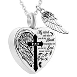 Heart Urn Necklace for Ashes Cremation Jewelry Women Stainless Steel