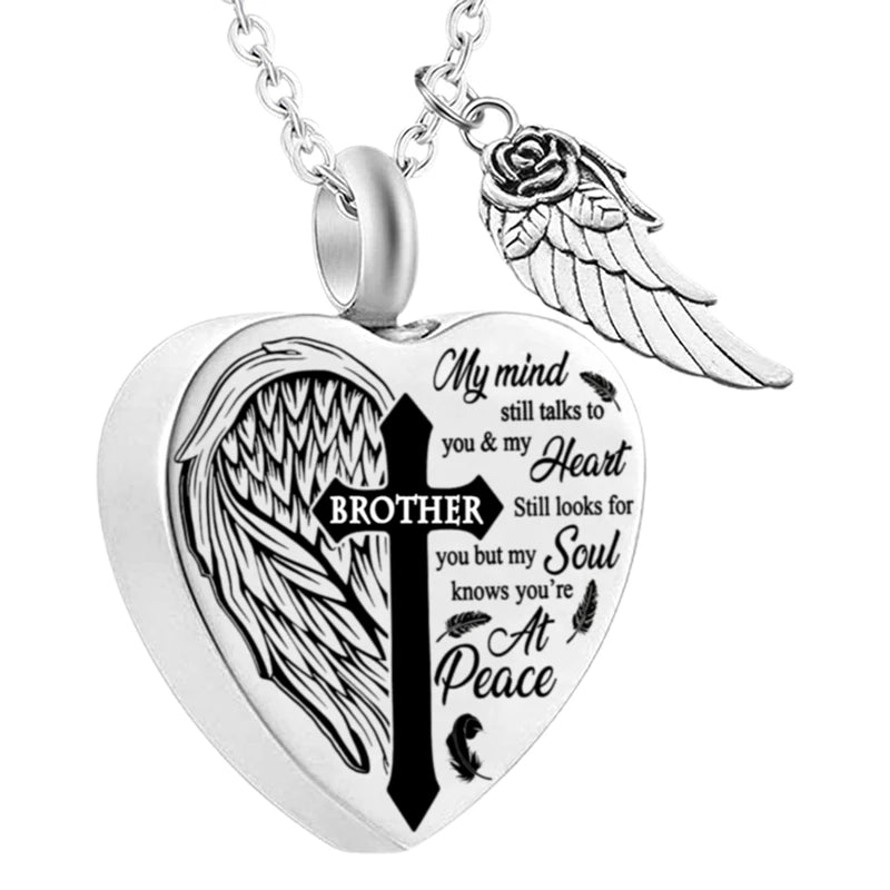 Heart Urn Necklace for Ashes Cremation Jewelry Women Stainless Steel