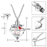 Crystal Heart Urn Necklace for Ashes Keepsake Pendant