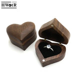 Heart Walnut Wood Ring Box Engagement Proposal