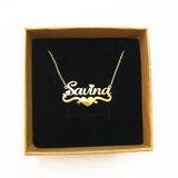 Heart Name Necklace Stainless Steel Letter Jewelry