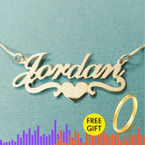 Heart Name Necklace Stainless Steel Letter Jewelry