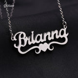 Personalized Name Heart Necklace for Women