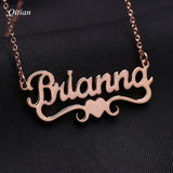 Personalized Name Heart Necklace for Women