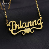 Personalized Name Heart Necklace for Women
