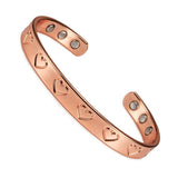 Heart Women Lymph Drainage Magnetic Bracelet Copper Magnet Therapy Pain Relief