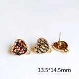 Heart Wool Stuff Stud Earring Pendant Necklace Supplies for Jewelry Making