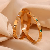 Heart Zircon Clasp Bracelet 18K Plated for Women