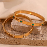 Heart Zircon Clasp Bracelet 18K Plated for Women