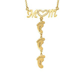 Heart Zircon Mom Vertical Necklace