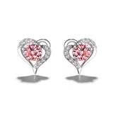 Heart Zircon Stud Earring 925 Sterling Silver Hollow Women Party Jewelry Gift