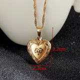 Heart Allah Pendant Necklace for Women 24K Muslim Heart Allah Open Heart Pendant