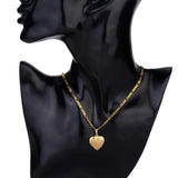 Heart Allah Pendant Necklace for Women 24K Muslim Heart Allah Open Heart Pendant