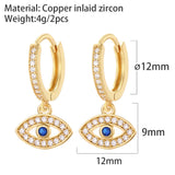 Heart & Evil Eye Hoop Earrings for Women Sun Star CZ Dangle Charm Jewelry