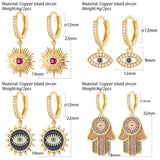 Heart & Evil Eye Hoop Earrings for Women Sun Star CZ Dangle Charm Jewelry