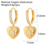 Heart & Evil Eye Hoop Earrings for Women Sun Star CZ Dangle Charm Jewelry