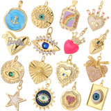 Heart and Greek Eye Pendant Charms for Diy Earrings Keychain Necklace