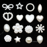 Heart Bow Oval Ivory FlatBack Pearl for Craft Nail Art Wedding