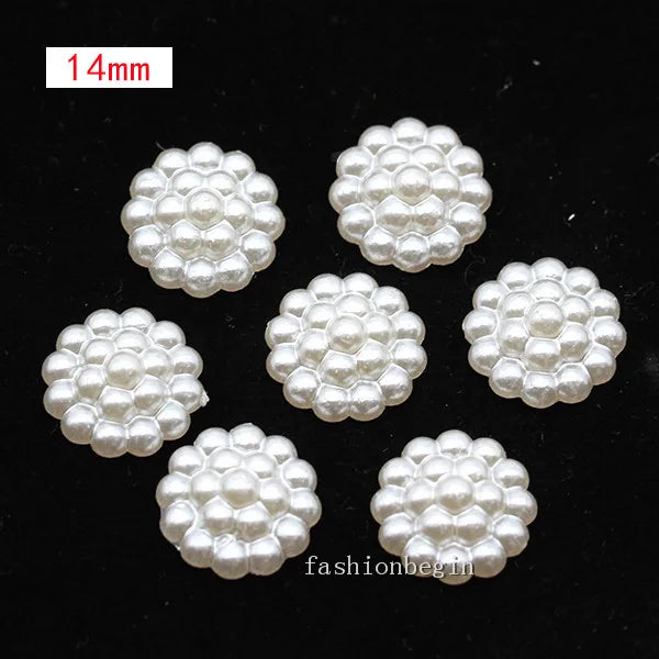 Heart Bow Oval Ivory FlatBack Pearl for Craft Nail Art Wedding