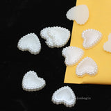Heart Bow Oval Ivory FlatBack Pearl for Craft Nail Art Wedding