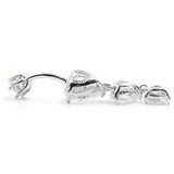 Heart Crystal 925 Silver Belly Button Ring Body Piercing Jewelry Women